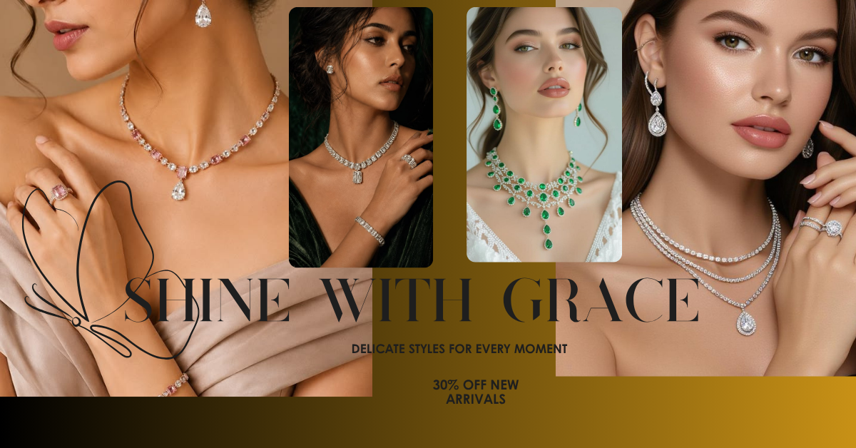White and Gold Elegant Jewellery Facebook Ad